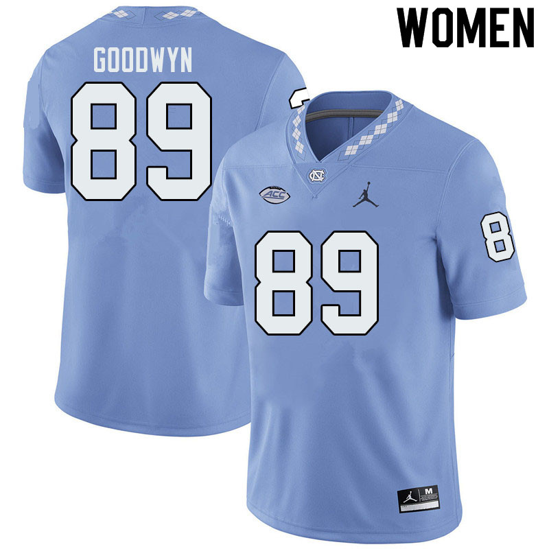Jordan Brand Women #89 Gray Goodwyn North Carolina Tar Heels College Football Jerseys Sale-Blue